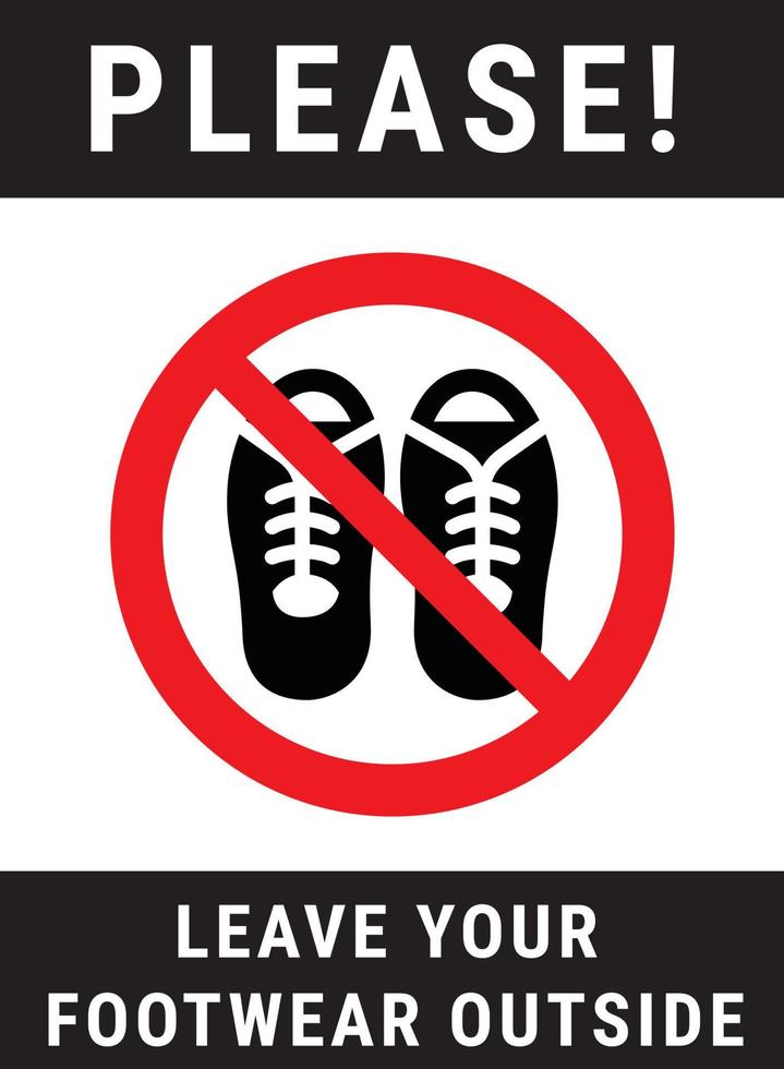 Please leave your footwear outside Board. Shoes not allowed poster