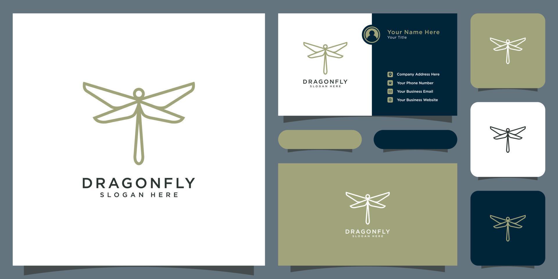 dragonfly logo vector design line style