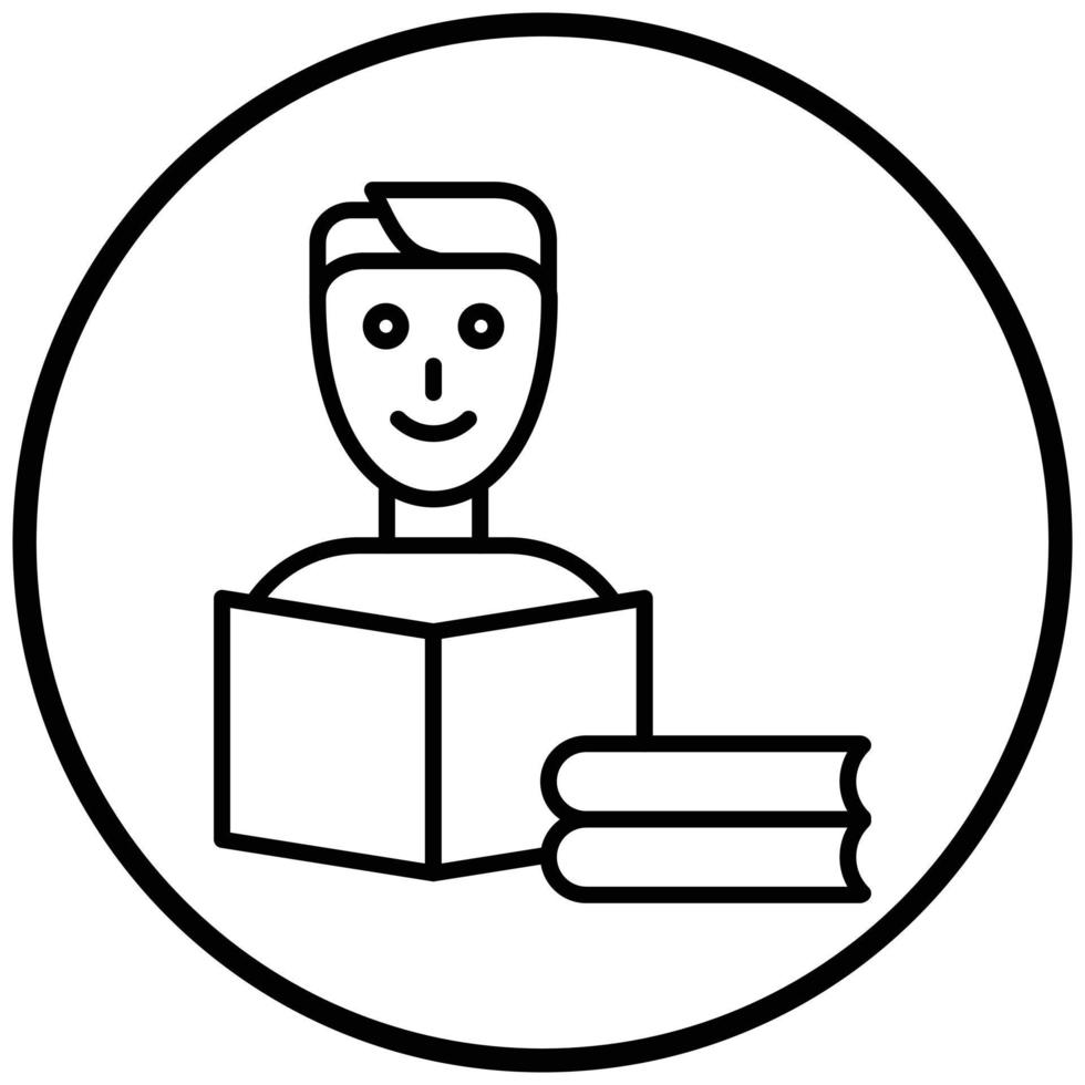 Man Reading Book Icon Style vector