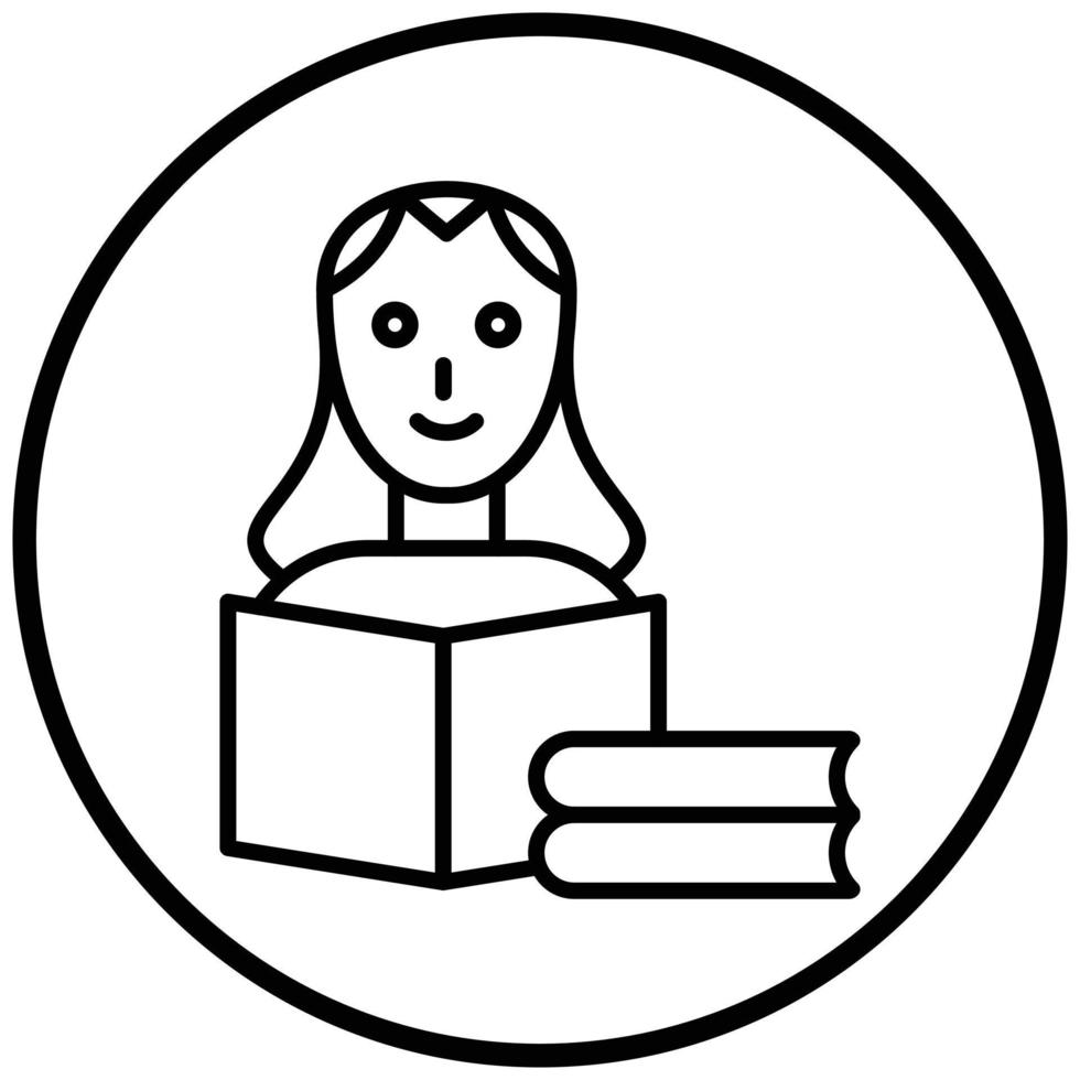 Women Reading Book Icon Style vector