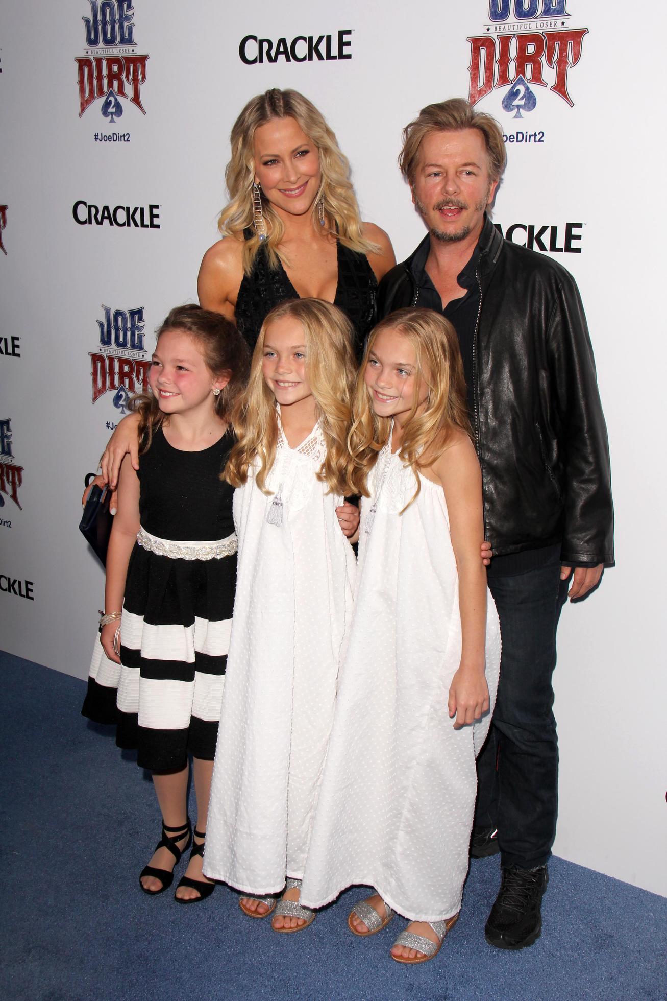 LOS ANGELES, JUN 24 - Brittany Daniel, David Spade, Chloe Guidry, Allison  Gobuzzi, Lauren Gobuzzi at the Joe Dirt 2 - Beautiful Loser Premiere at the  Sony Studios on June 24, 2015