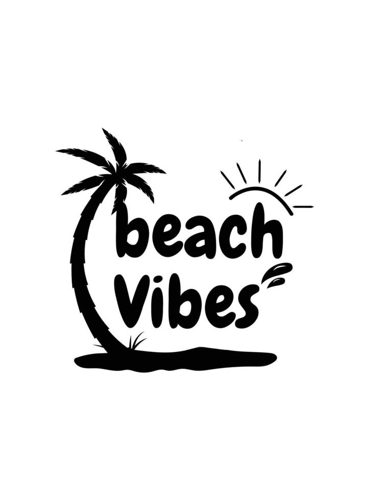 Black and White Summer illustration beach vibes.eps vector
