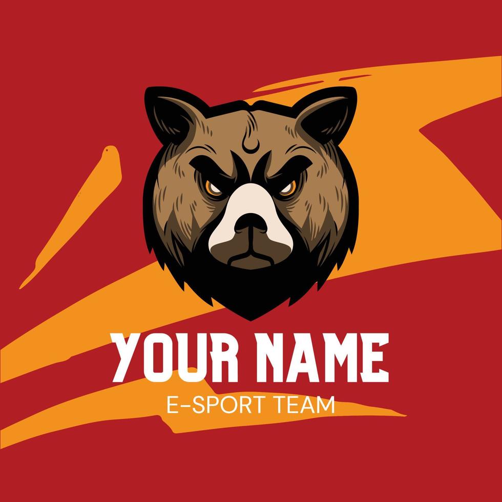 logotipo de juego de esport de oso cruel ilustrado.eps vector