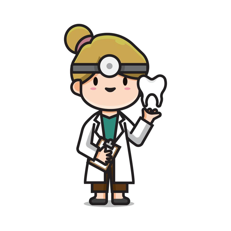 cute doctor dentist vector