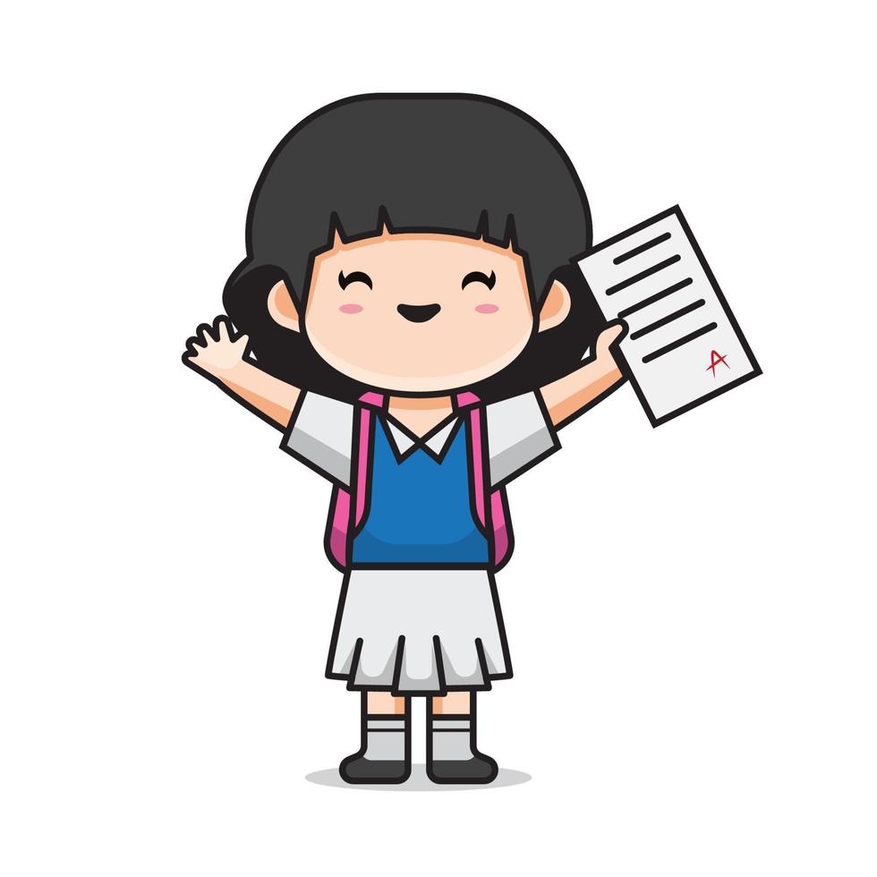 cute girl back to school vector