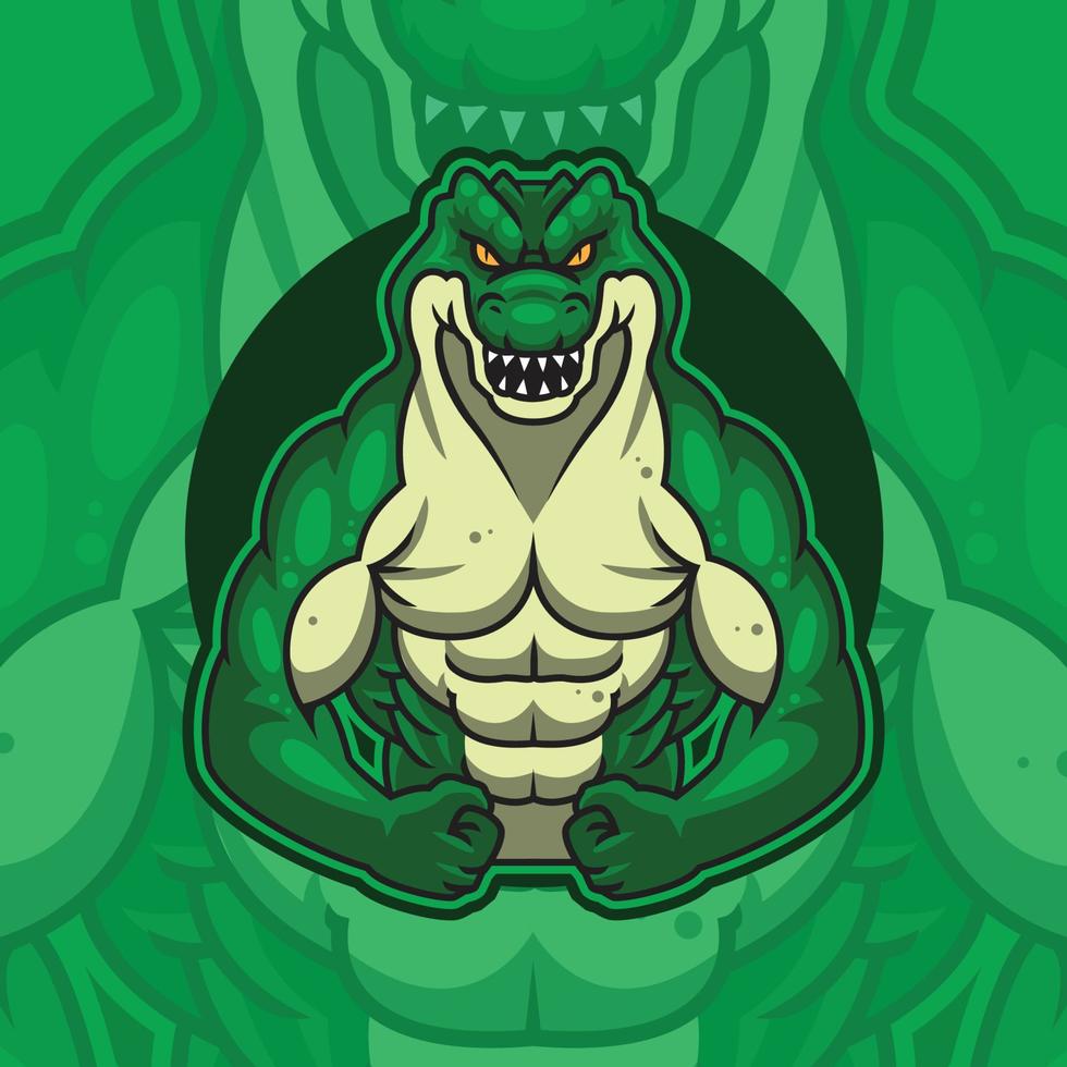 Alligator mascot premium vector