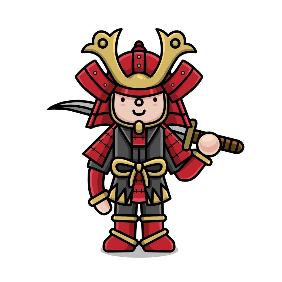 lindo vector de guerrero samurai