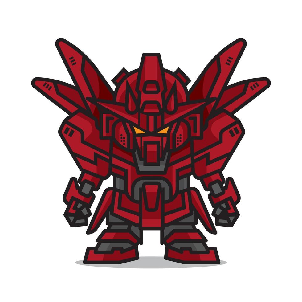 vector de robot mecha rojo lindo