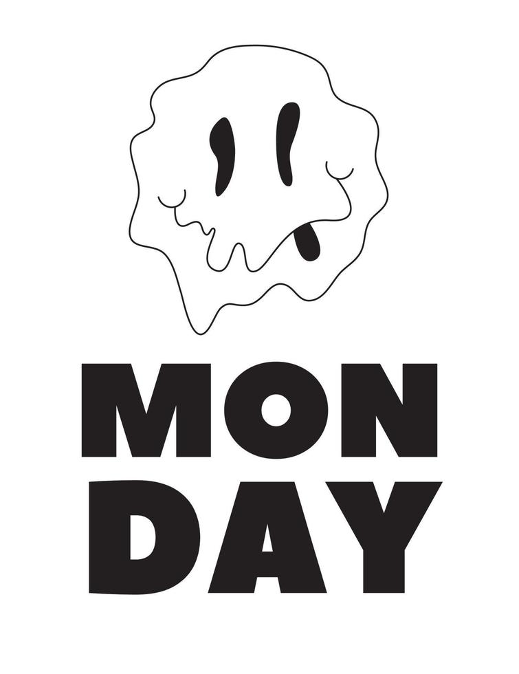 Black White Minimalist Motto Emoji Illustrator Design.eps vector