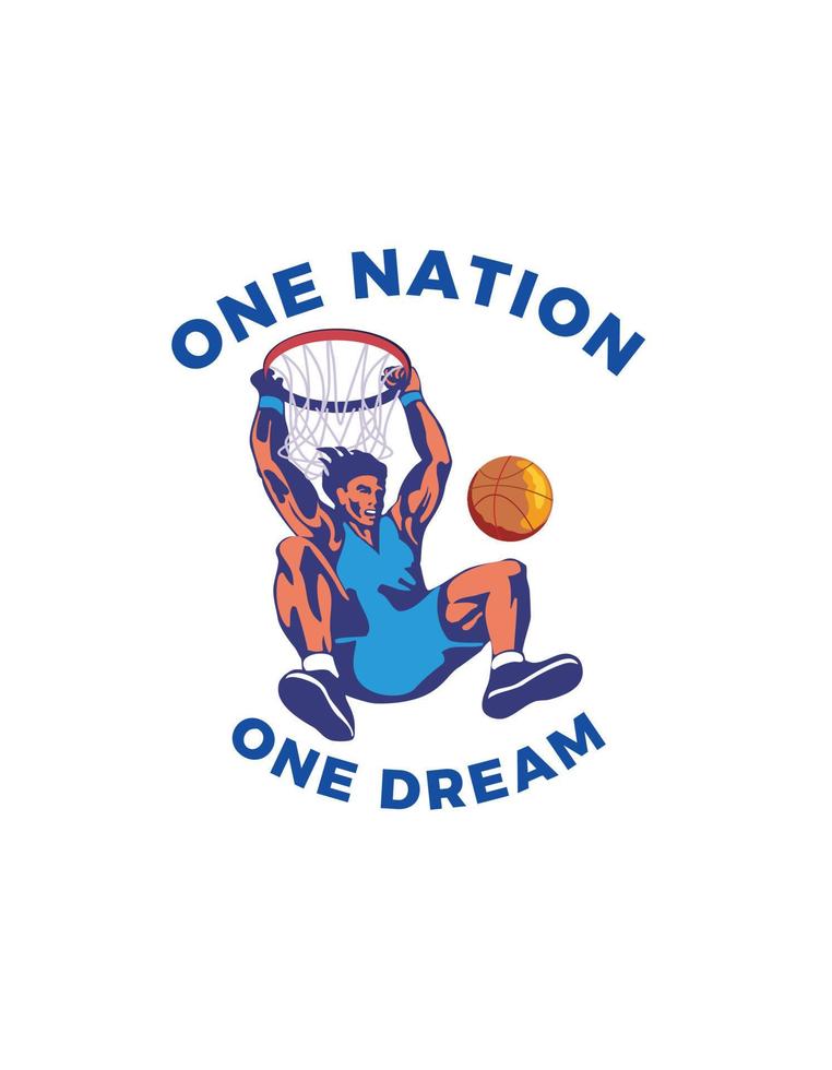 One Nation One Dream Basketball Sports Design.eps vector