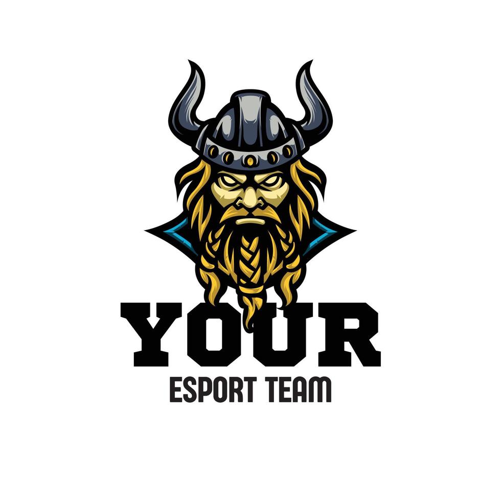 diseño de logotipo de esport vikingo ilustrado.eps vector