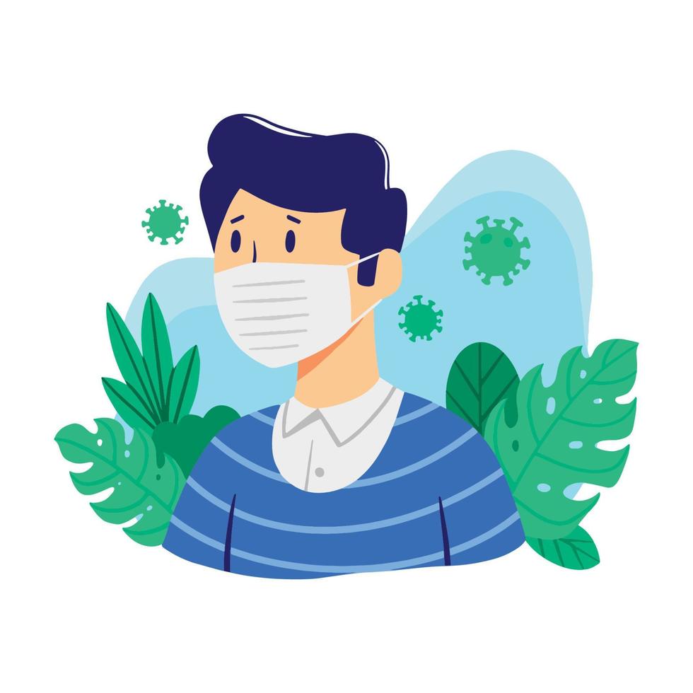 people wearing medical mask vector