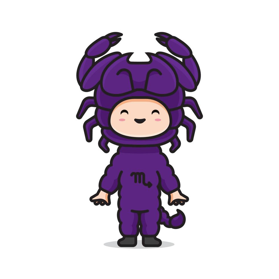 cute costume zodiac scorpio vector