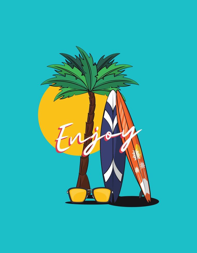 Blue Illustrated Surfing Design.eps vector
