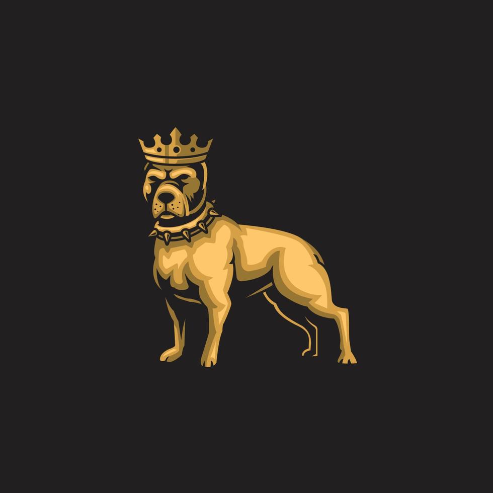 mascota clásica del rey bulldog vector