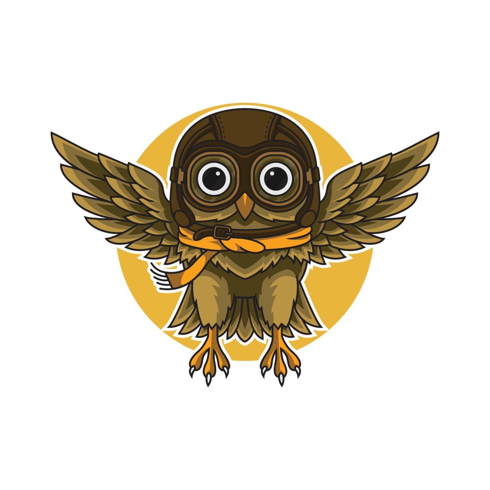 Cute owl pilot vector