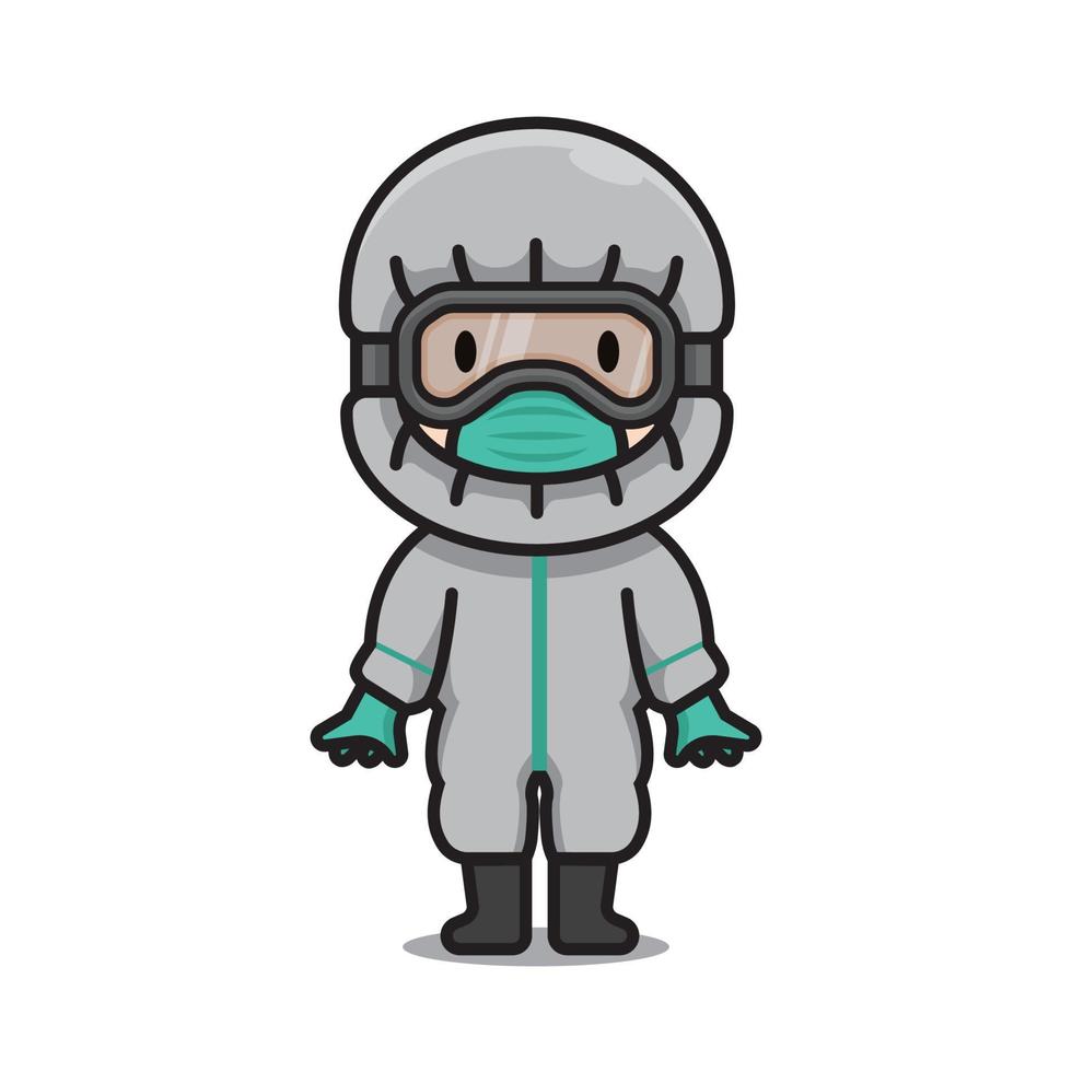 lindo doctor traje protector vector