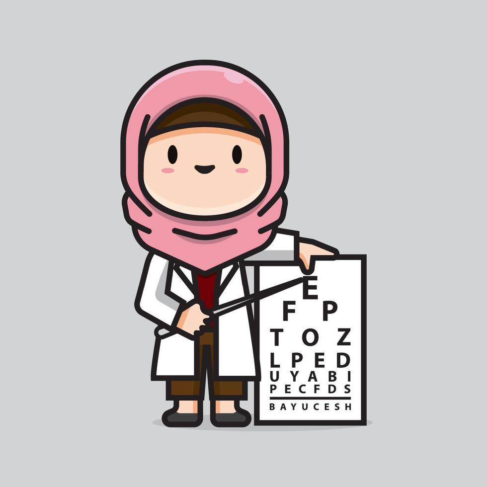 cute doctor ophthalmologists vector