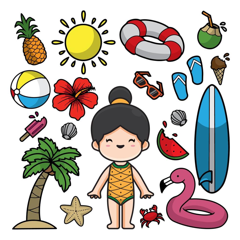 summertime doodles vector