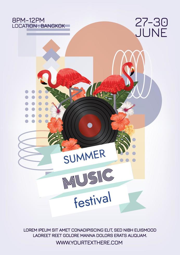 cartel del festival de música para el diseño del vector de la fiesta nocturna