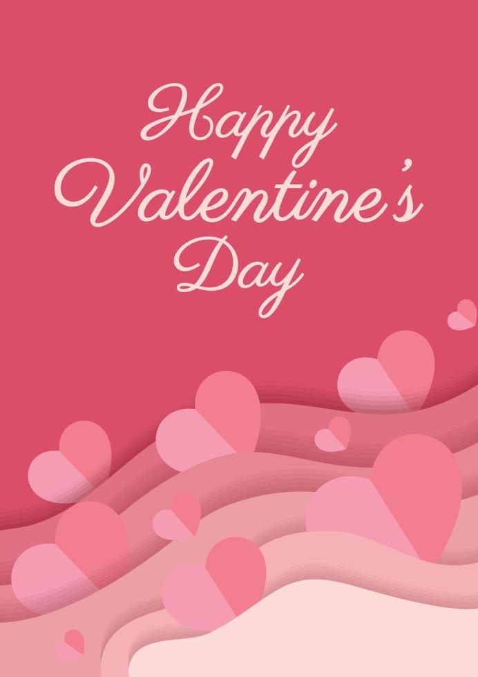 pink happy valentine day card or wedding card design vector