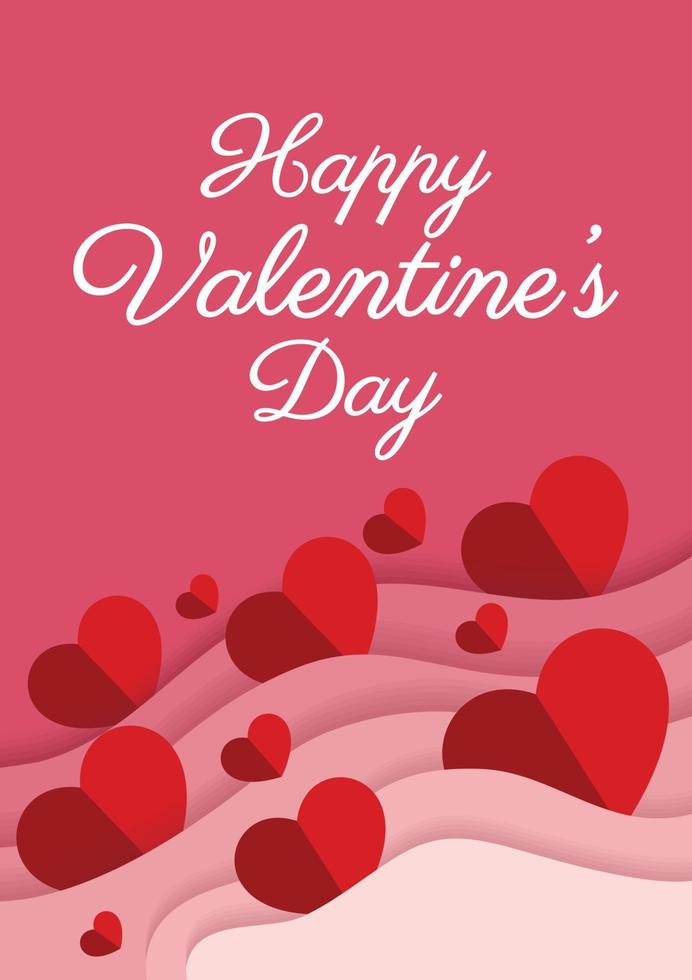 pink cute happy valentine day card or wedding card design vector