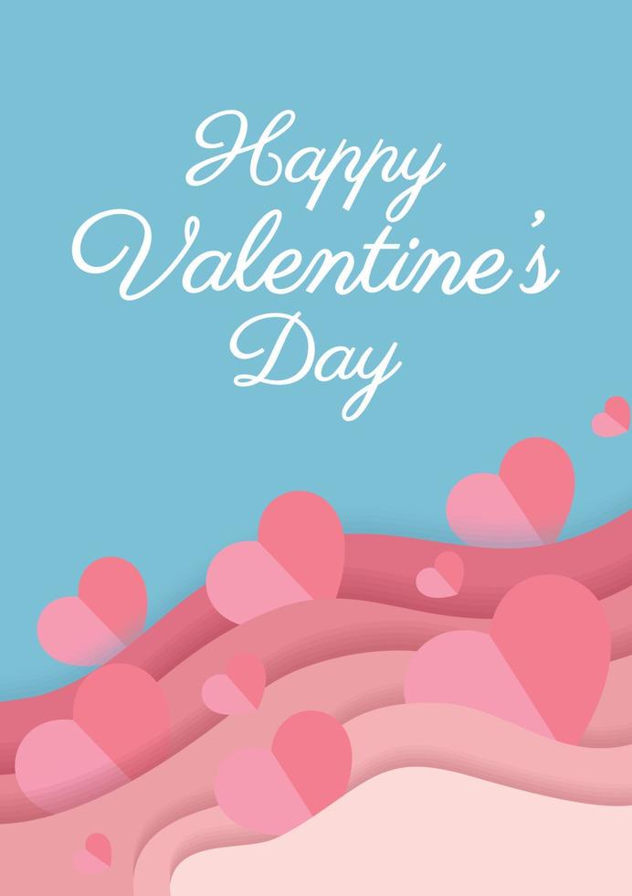 happy valentine day card or wedding card design vector