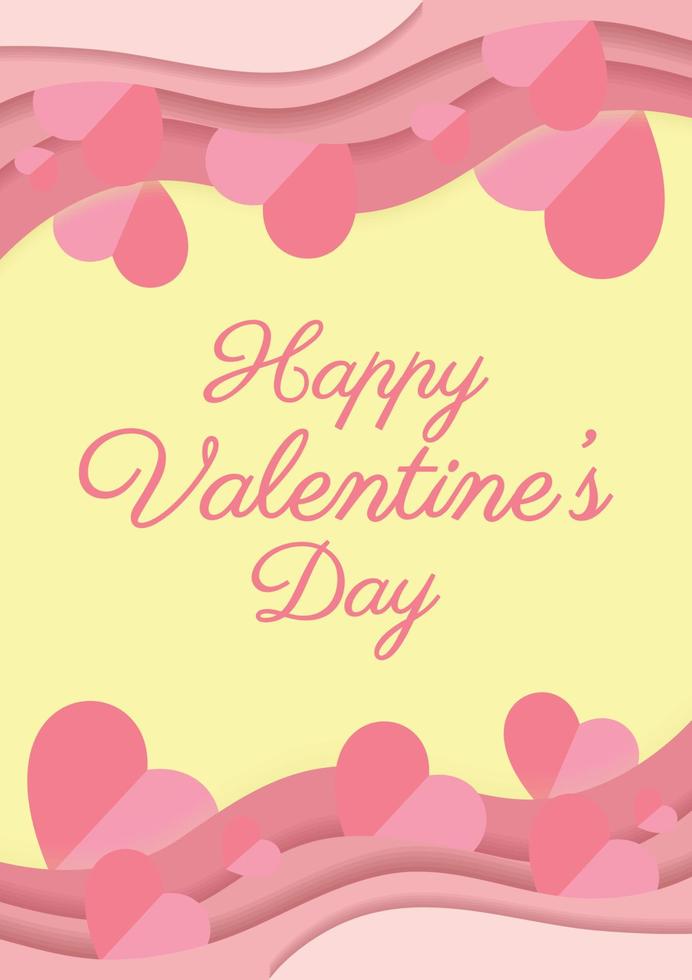 cute happy valentine day card or wedding card design vector
