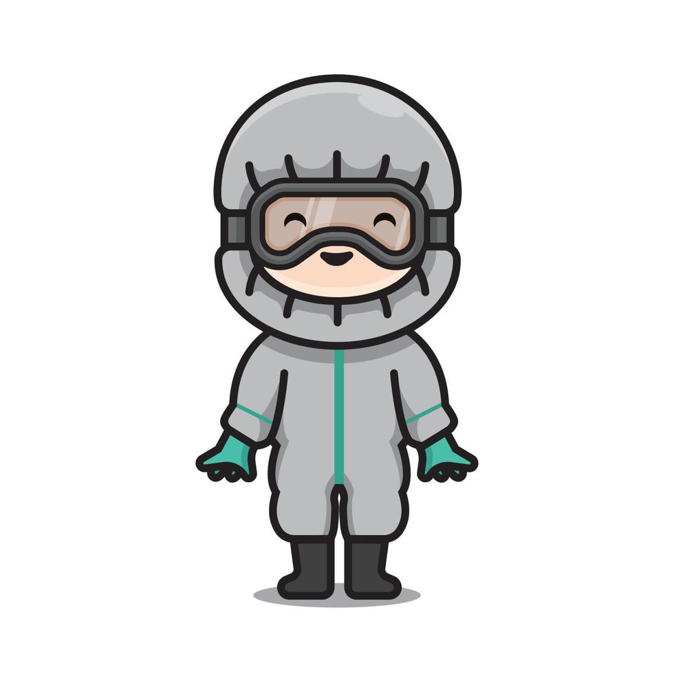 Cute Doctor Protective Suit Vector