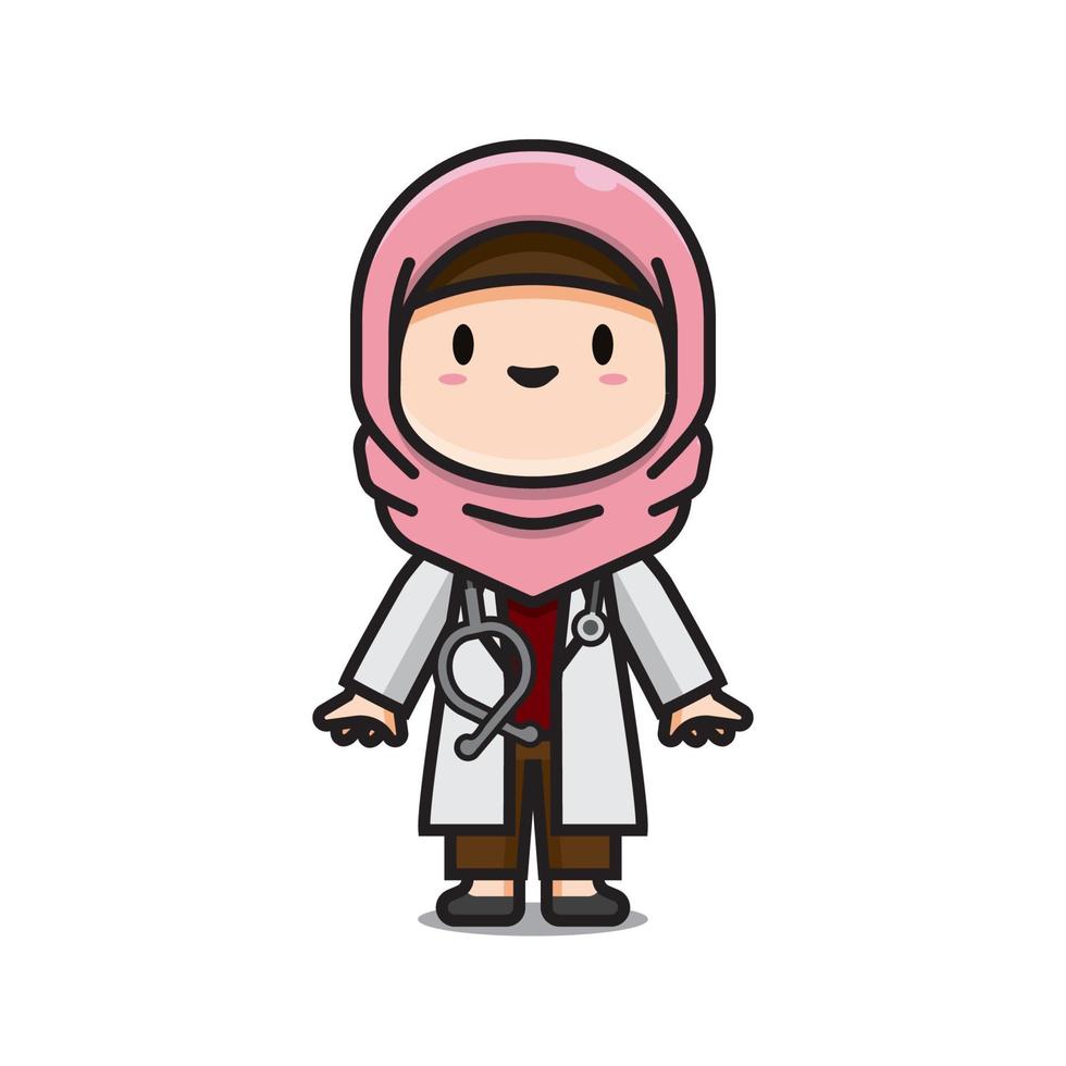 Cute Doctor muslim Vector