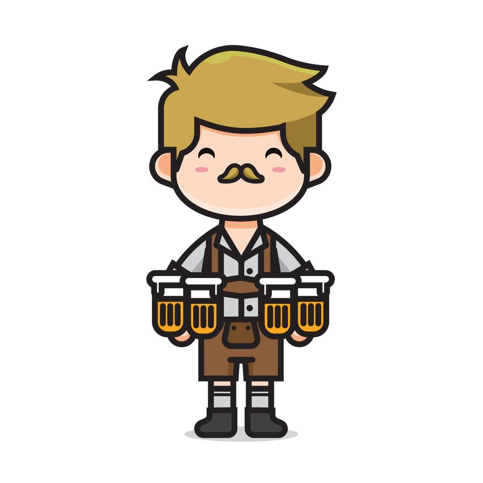 cute man in international beer day vector