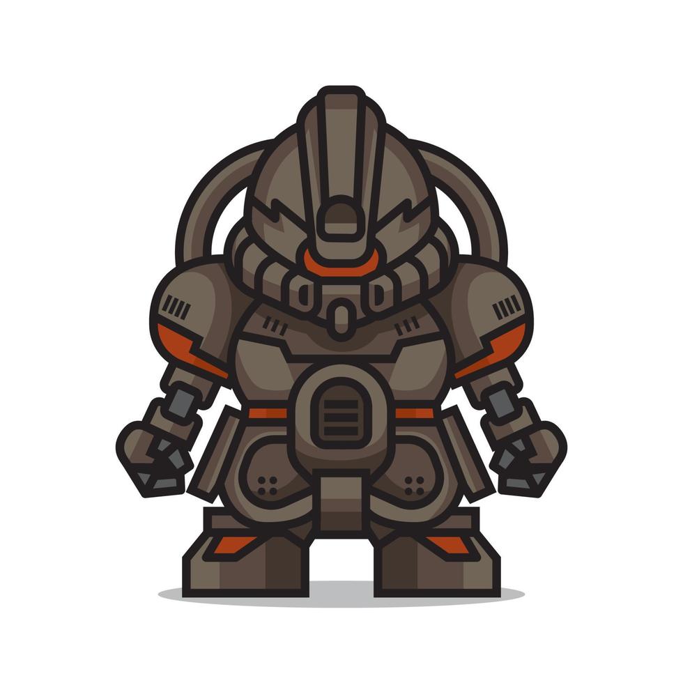 cute tank mecha robot  vector