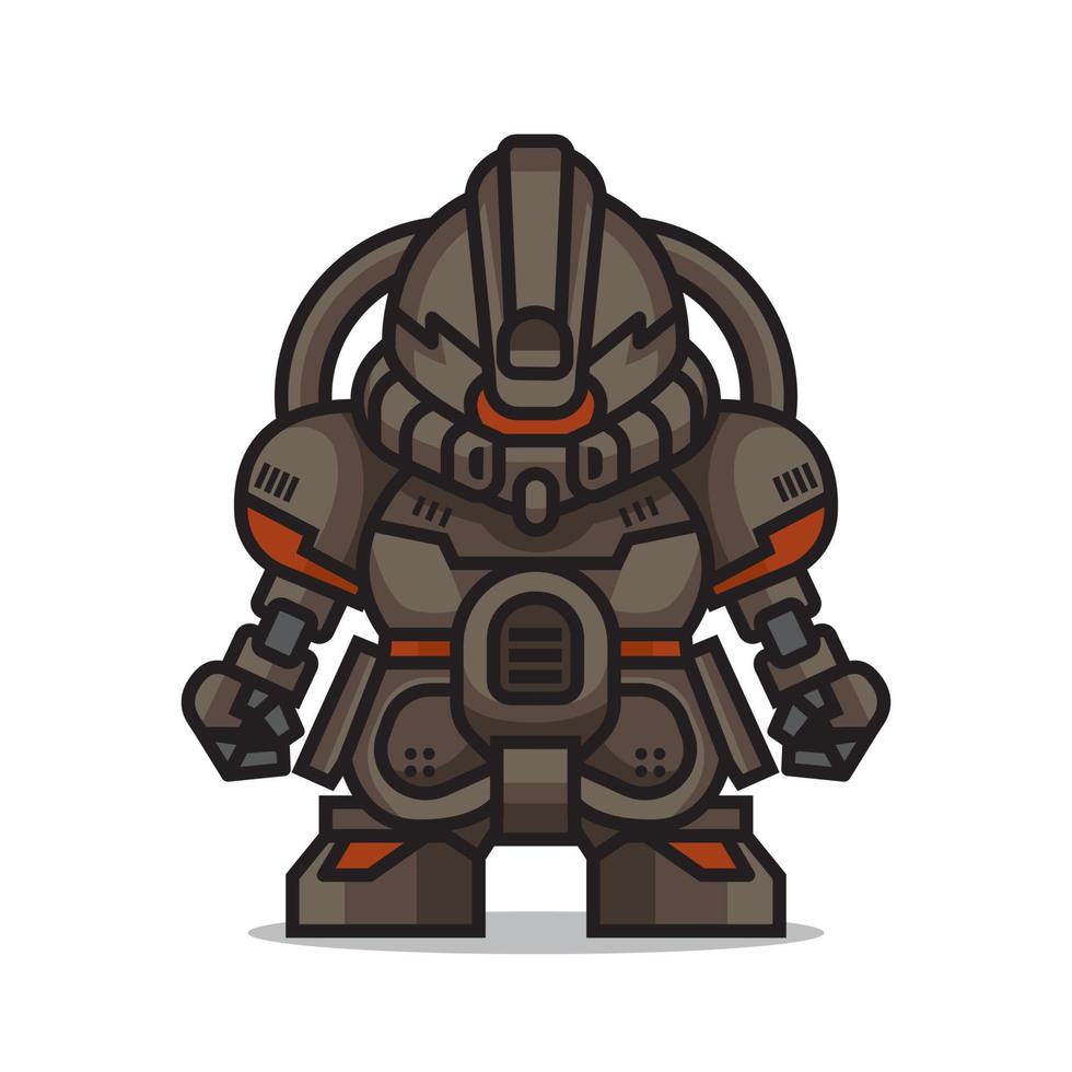 cute tank mecha robot  vector