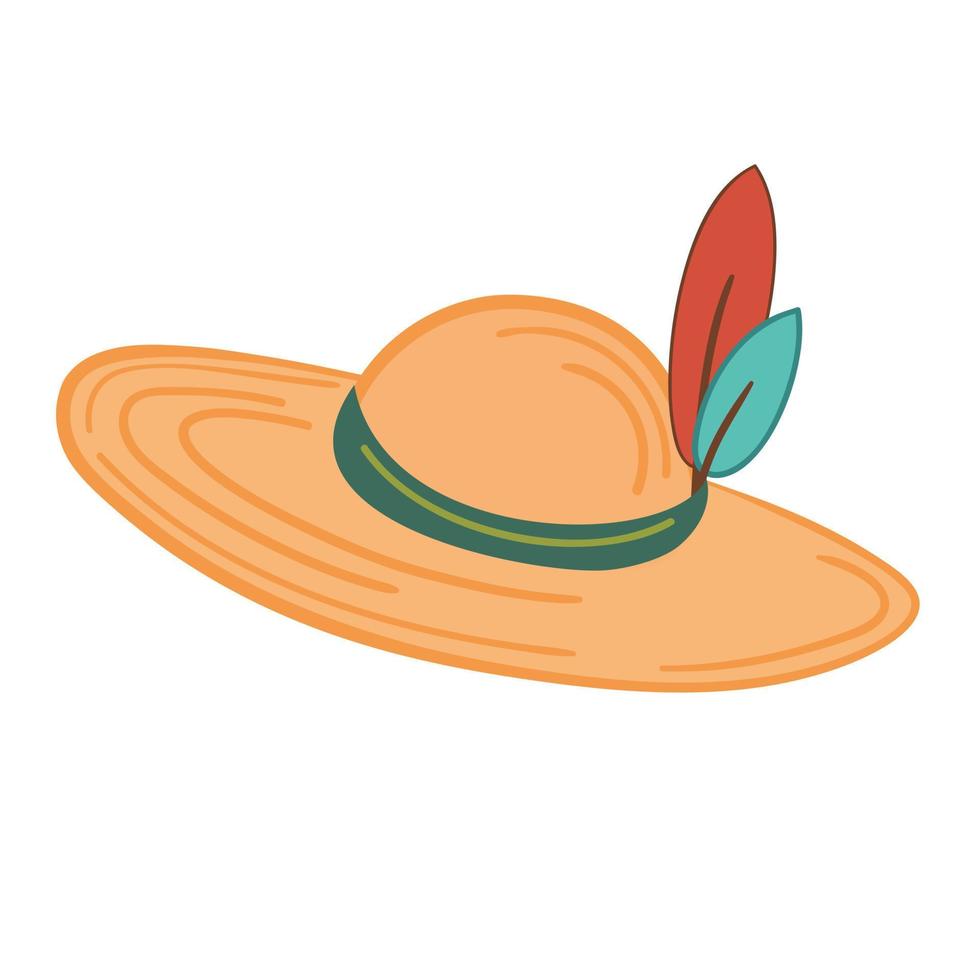 sombrero boho de ilustración vectorial sobre fondo blanco aislado vector