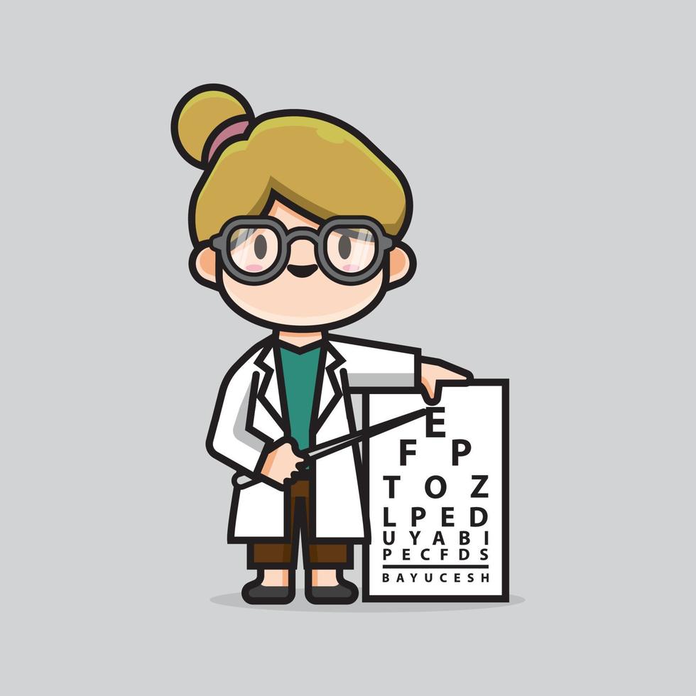 cute doctor ophthalmologists vector