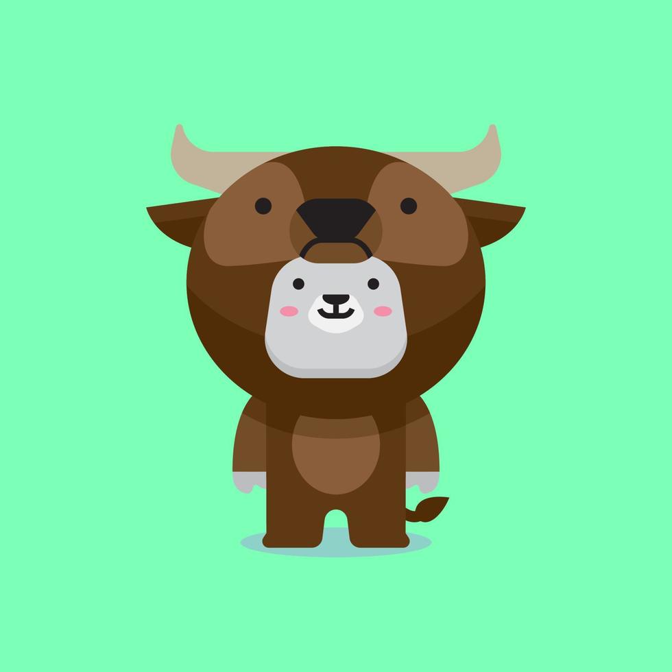 cute buffalo costume vector