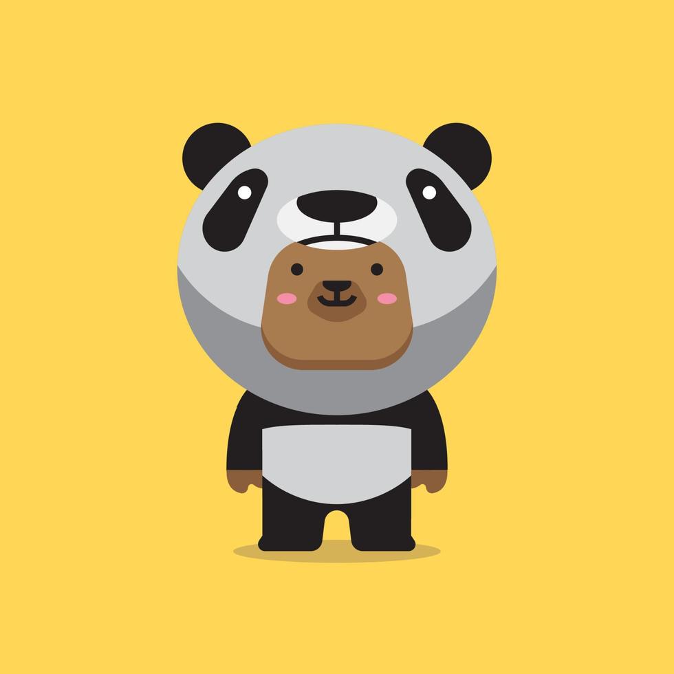 cute panda costume vector