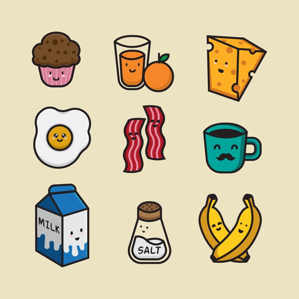 Cute Breakfast Vector