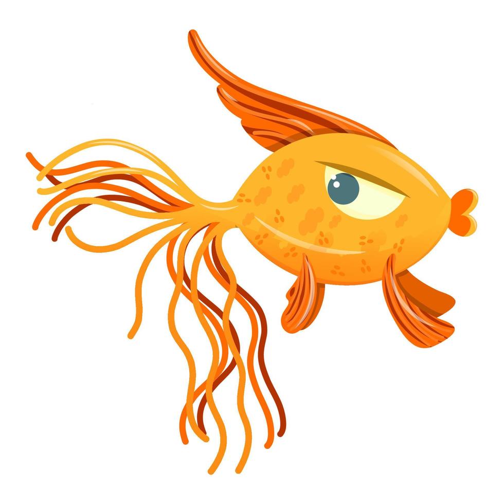 Cute cartoon fish illustration. Isolated on white background. vector
