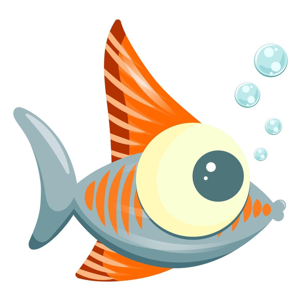 Cute cartoon fish illustration. Isolated on white background. vector