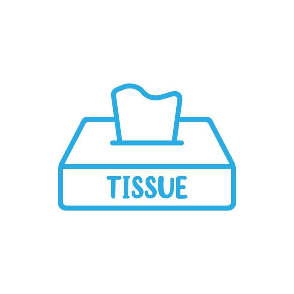 eps10 blue vector tissue line icon isolated on white background. tissue box outline symbol in a simple flat trendy modern style for your web site design, logo, pictogram, and mobile application