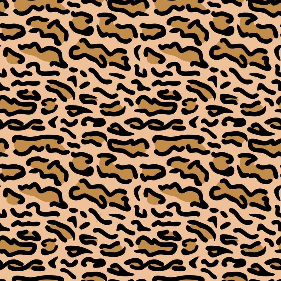 Vector seamless pattern of ocelot cat skin. Background design, textile decoration, animalistic print.