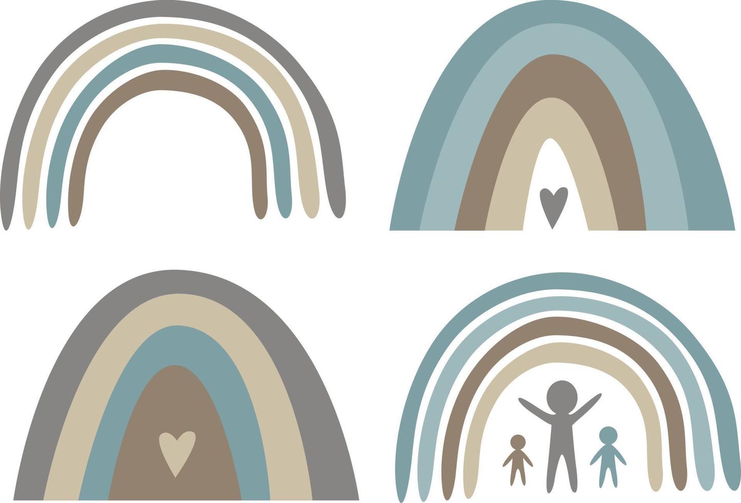 Bohemian rainbow illustration for design, season, family, connecting people items illustration vector