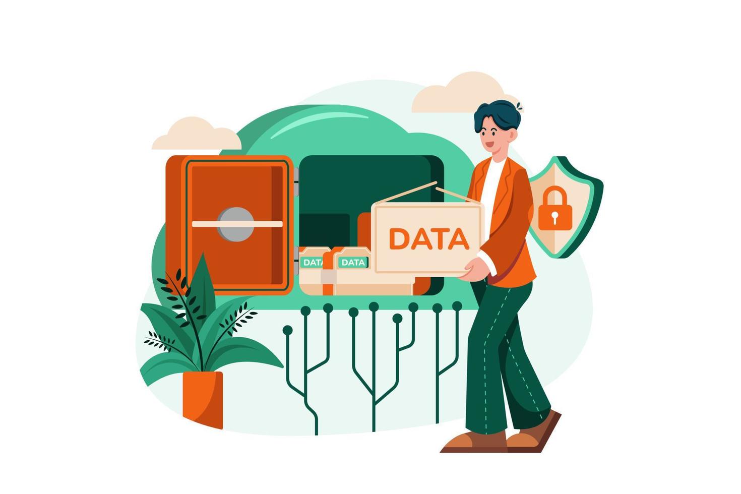 Cloud data center Illustration concept on white background vector