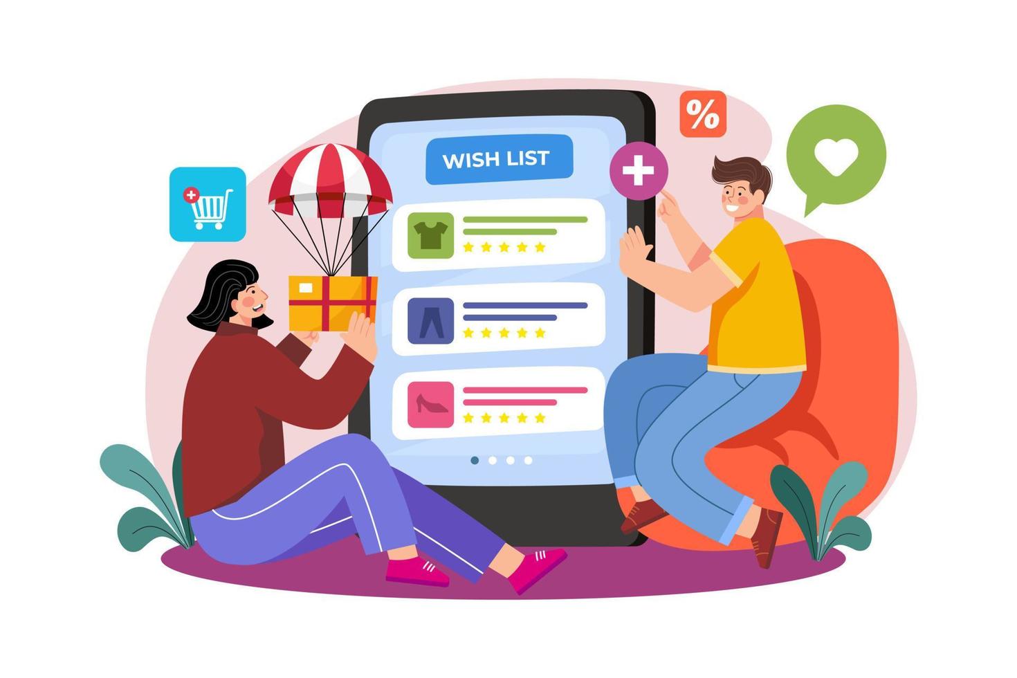 Add to wish list Illustration concept on white background vector