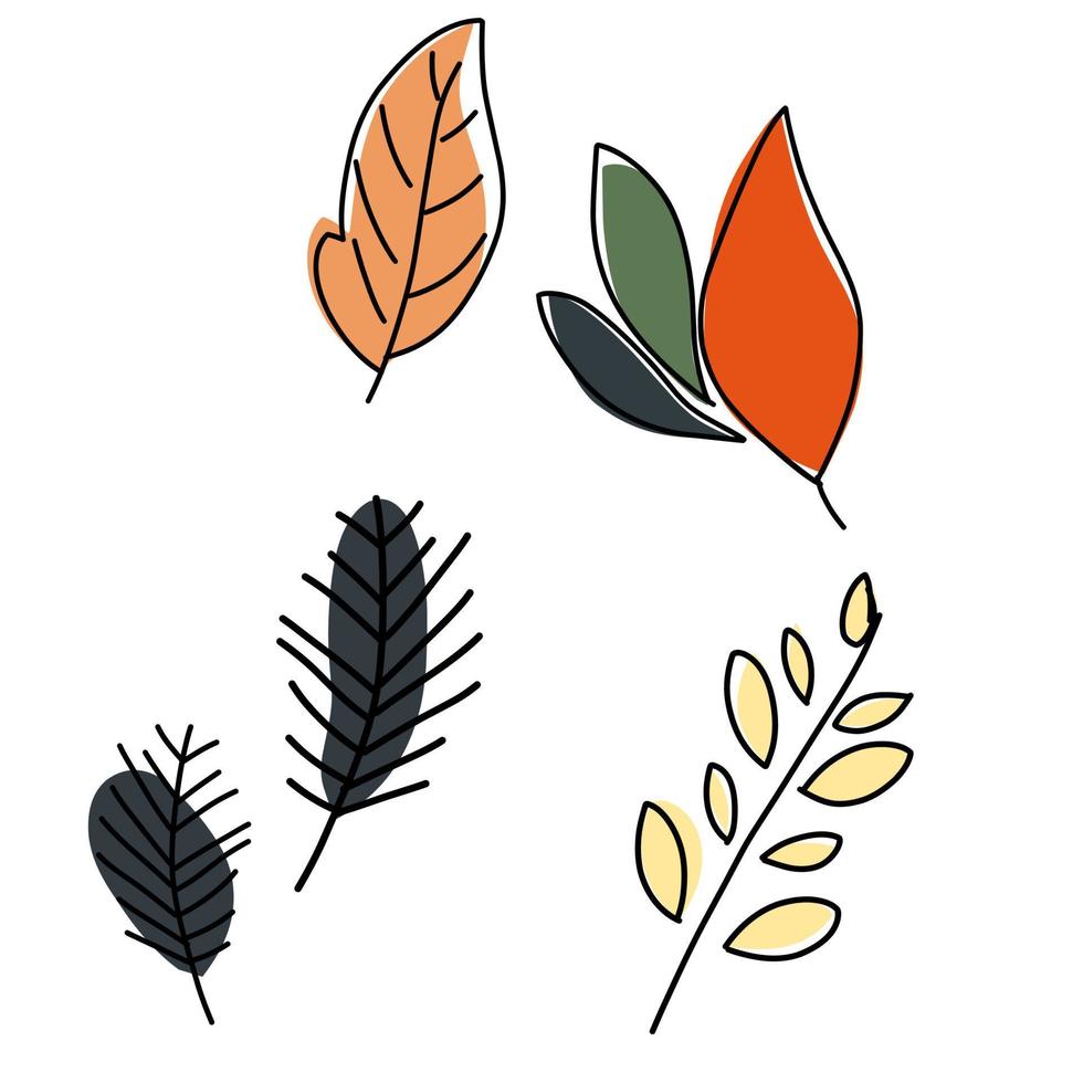 conjunto de vectores de hojas de otoño