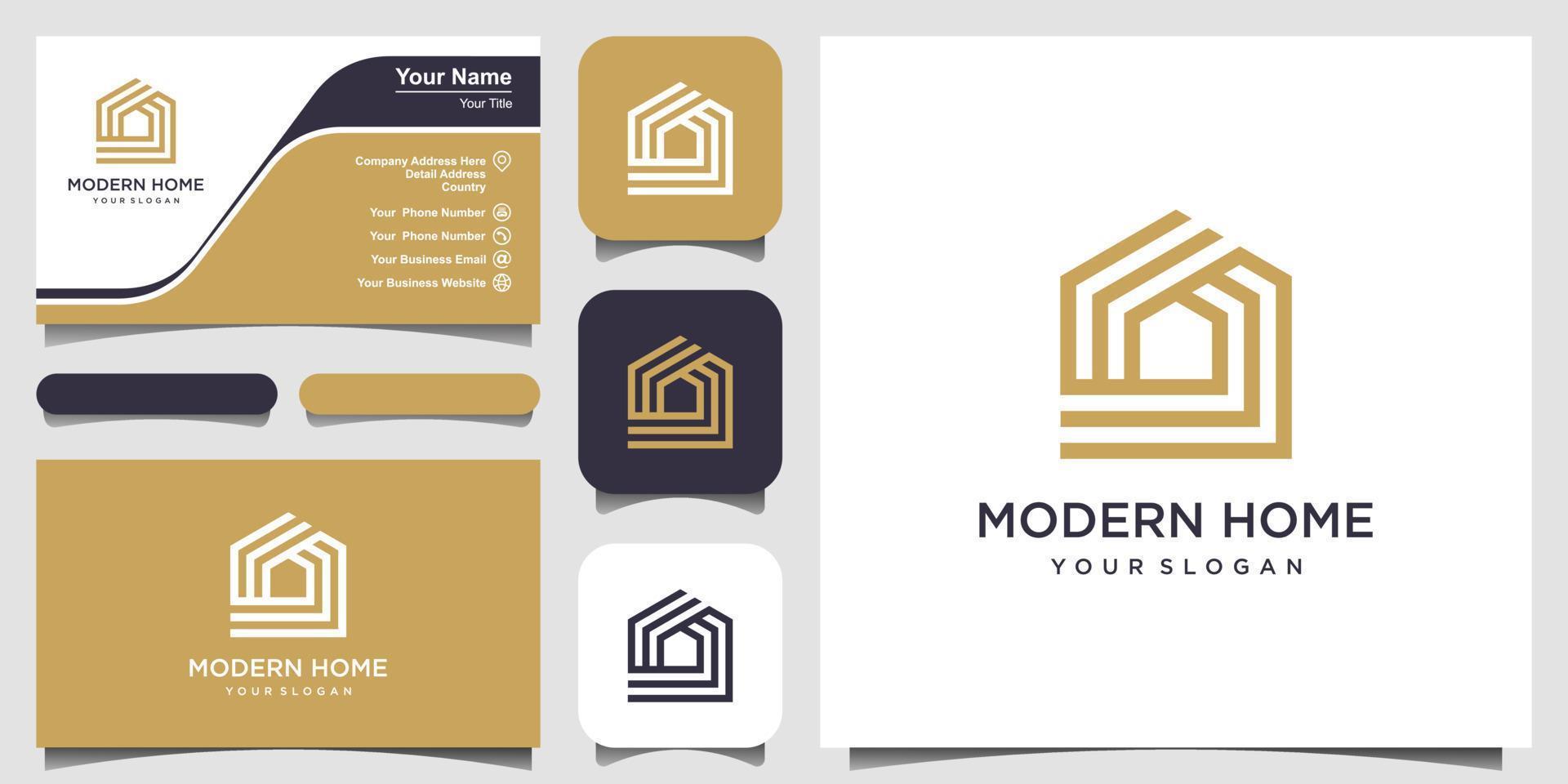 build house logo design with line art style. home build abstract For Logo and business card design vector