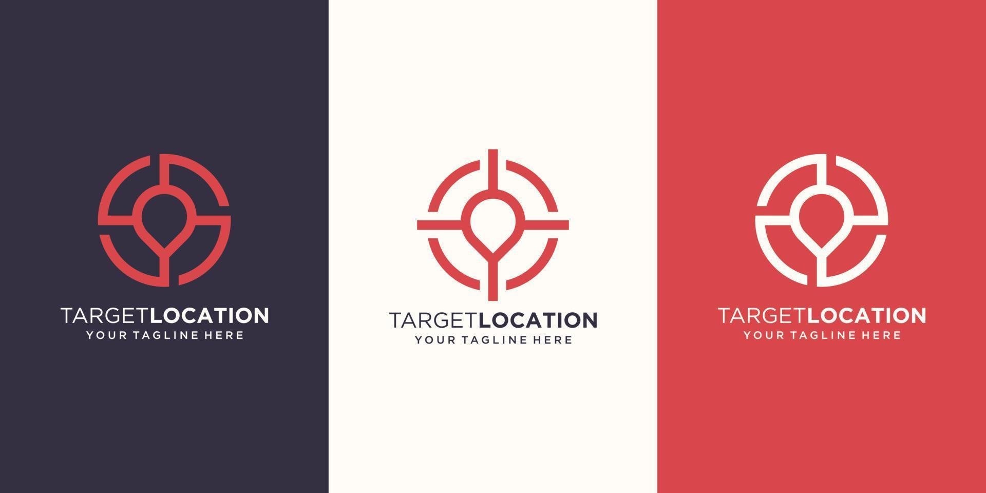 target location Logo designs Template. symbol pin maps combined with target sign. vector