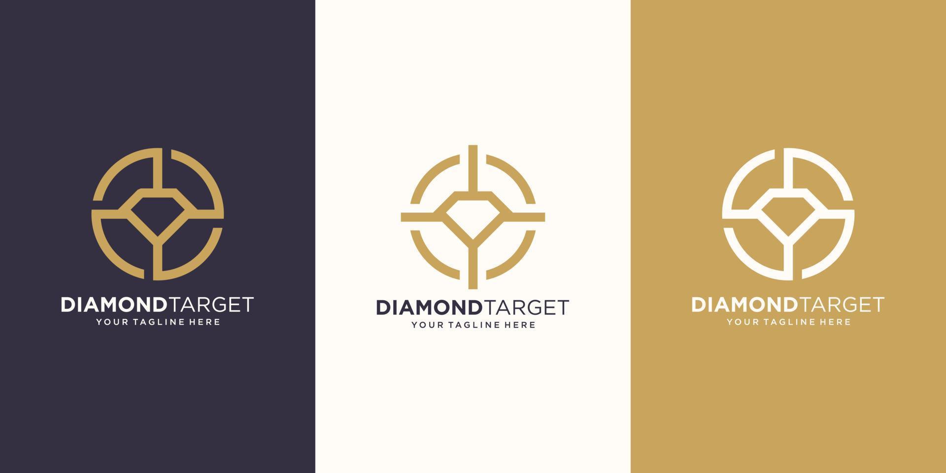 target diamond Logo designs Template. symbol diamond combined with target sign. vector