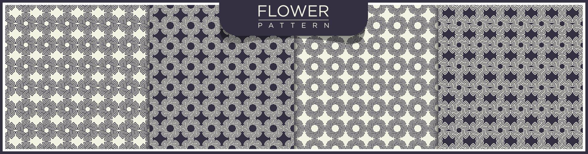 Set of geometric seamless line pattern. White and dark background with Arabic ornaments. Patterns, backgrounds and wallpapers for your design. Textile ornament. Vector illustration.